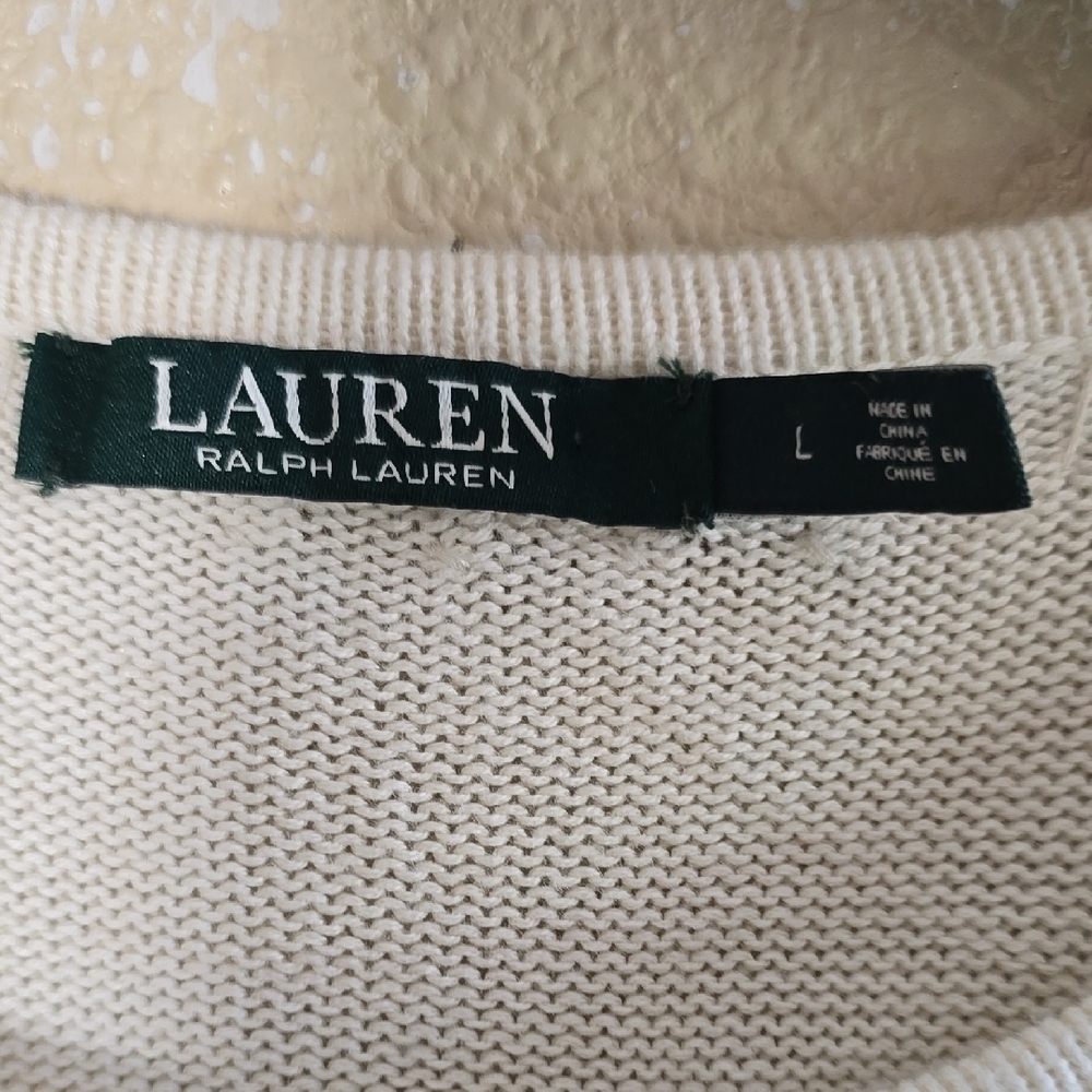 Ralph Lauren White Sweater Top - Picture 3 of 6